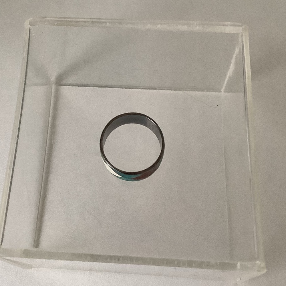 New vintage silver colourful harlequin cloisonné ring - Picture 8 of 12